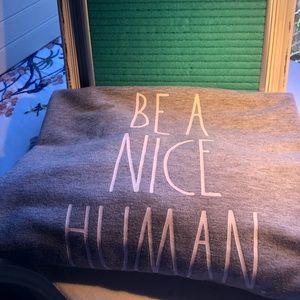 BE A NICE HUMAN short sleeve sweatshirt pullover